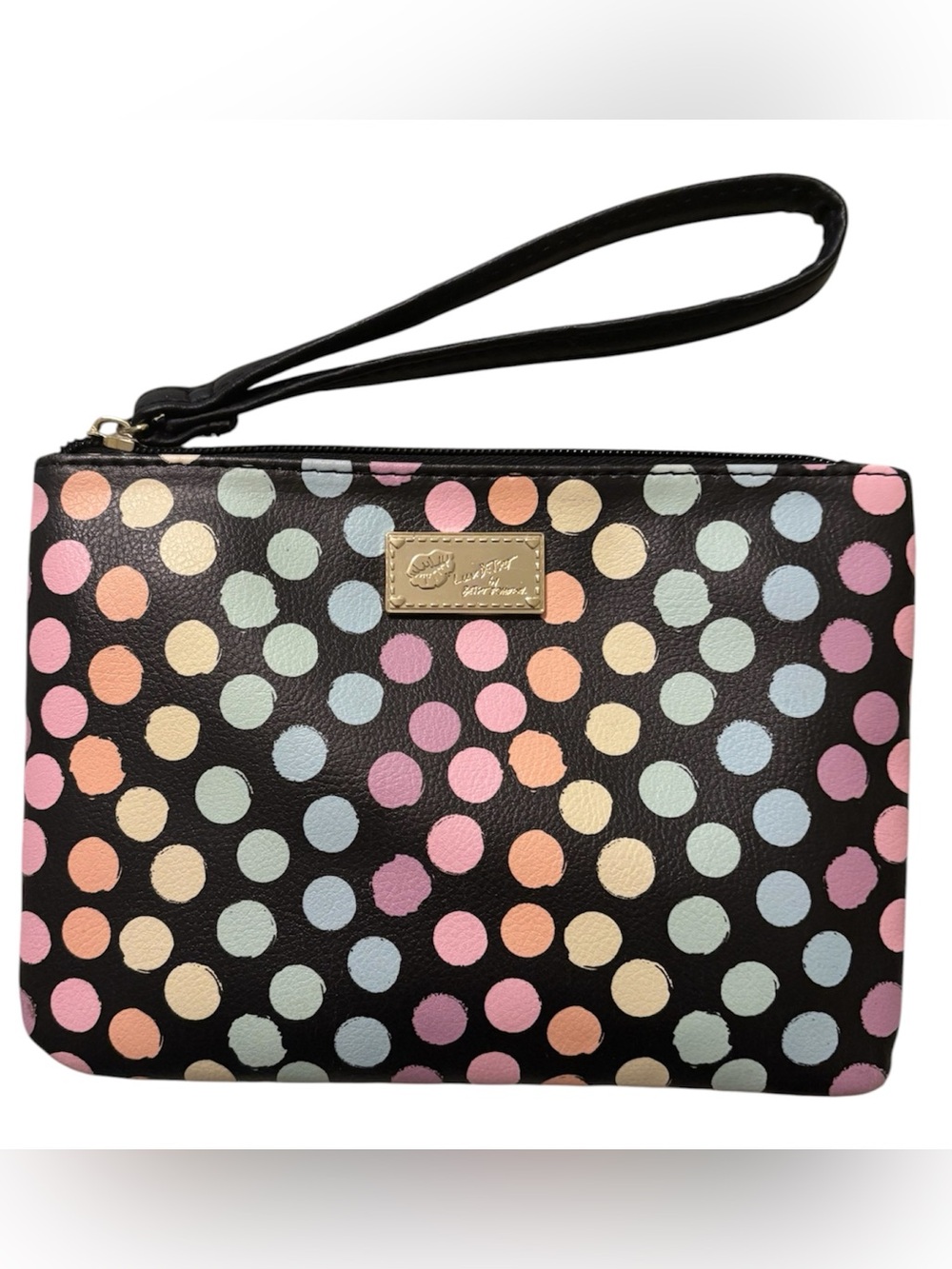 Betsey Johnson pastel polka dot wristlet/crossbody - EUC